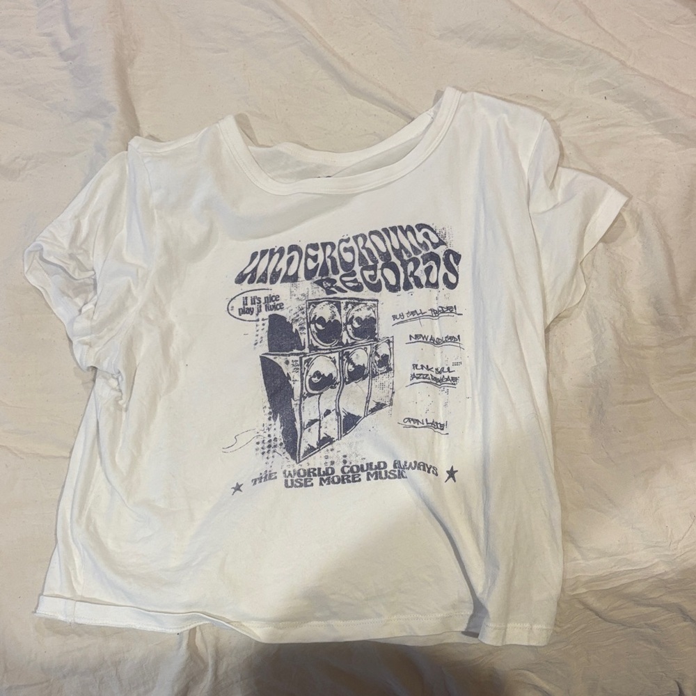 Hollister White Tee with Subtle Print